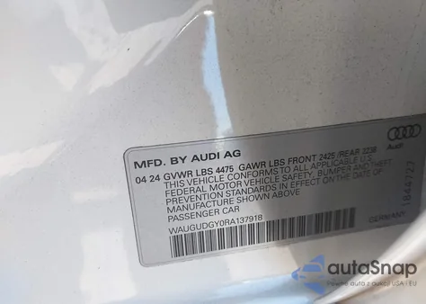 2024 Audi A3 Premium 40 Tfsi Quattro S Tronic from USA, damaged, VIN WAUGUDGY0RA137918